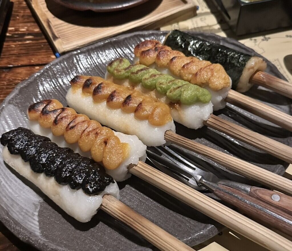 なまはげ 銀座店のきりたんぽ焼き5種盛り合わせ